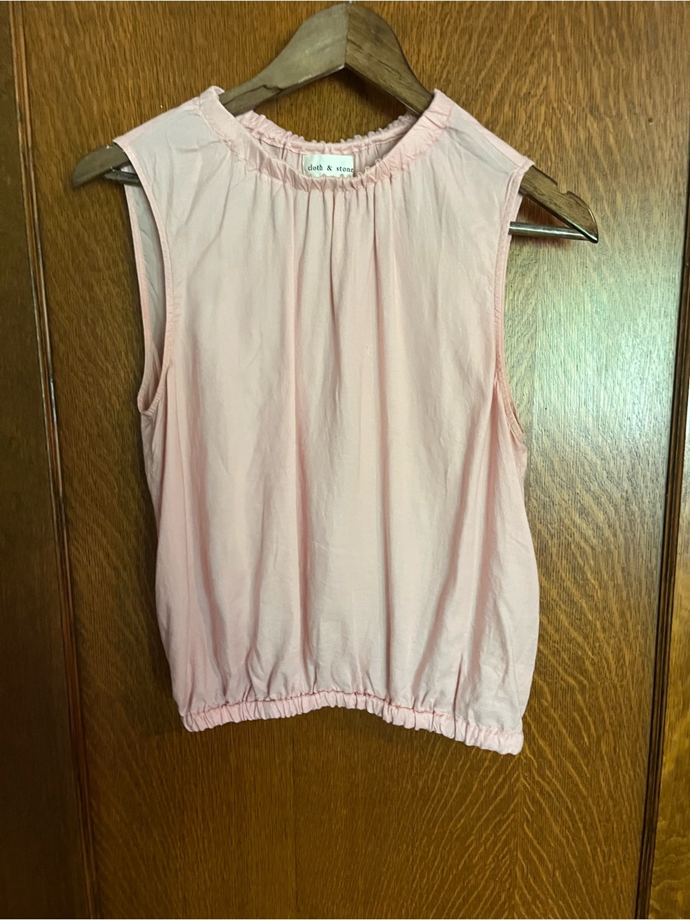 cloth & stone Light Pink Sleeveless Ruffle-Neck Tank
